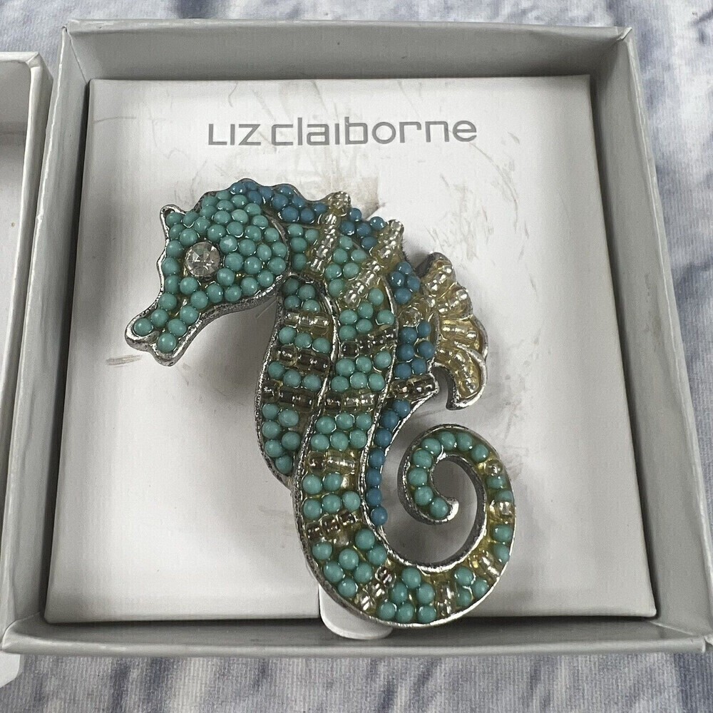 Vintage Liz Claiborne SEAHORSE PIN SIGNED LC FOR LIZ CLAIBORNE--GOOD CONDITION - Picture 2 of 12